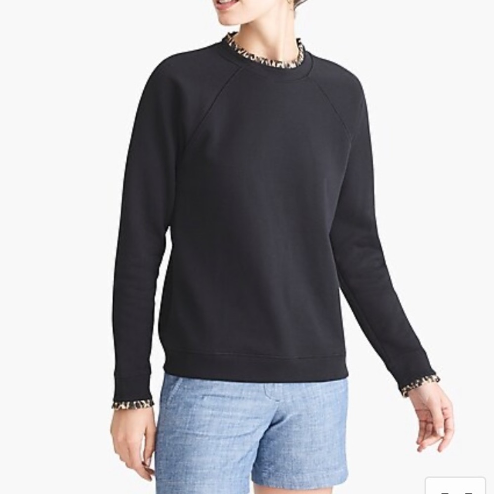 Jcrew Woven Ruffle-Neck Pullover Sweater XS